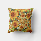 フローラの夢、モダン抽象芸術花フラクタルアート クッション (裏面)