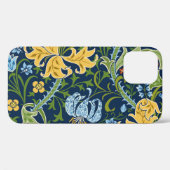 フローラの大きな花:濃い緑のヴィンテージ Case-Mate iPhoneケース (裏面 (横))