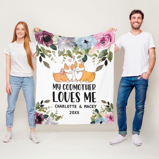 フローラの子犬が私を愛パーソナライズされたす フリースブランケット (インサイチュ)