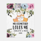 フローラの子犬が私を愛パーソナライズされたす フリースブランケット (正面)