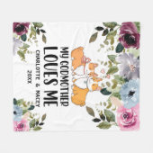 フローラの子犬が私を愛パーソナライズされたす フリースブランケット (正面(横))