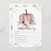 フローラの子育てのヒント、親とアドバイス ノートカード (正面/裏面)