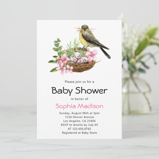 フローラの巣の赤ちゃんシャワー 招待状 (スタンド正面)