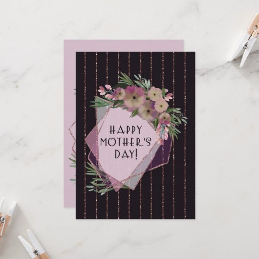 フローラの幾何学模様 |母の日 カード (正面/裏面インサイチュ)