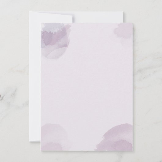 フローラの幾何学的な紫結婚の葉 セーブザデート (裏面)