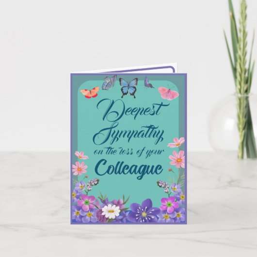 フローラの弔意メッセージカードの同僚の紛失 サンキューカード (正面)