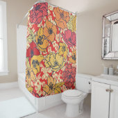フローラの急増：シームレスなヴィンテージトレンド シャワーカーテン (インサイチュ)