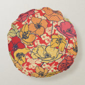 フローラの急増：シームレスなヴィンテージトレンド ラウンドクッション (裏面)