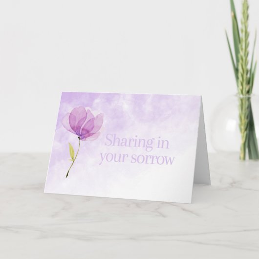 フローラの悲しみを分かち合う悔やみや弔慰 カード (正面)