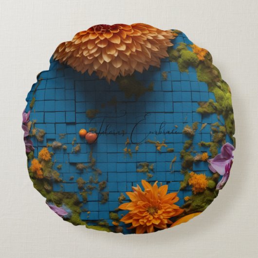 フローラの抱擁の丸い枕 ラウンドクッション (正面)