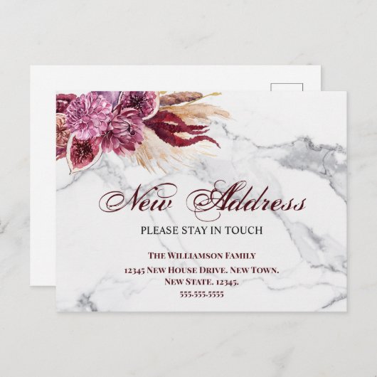 フローラの新しいアドレスの移動のお知らせ ポストカード (正面/裏面)