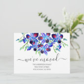 フローラの新しいアドレス青い蘭の動く発表 サンキューカード (スタンド正面)