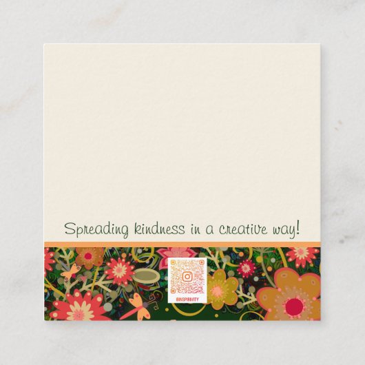 フローラの旅の喜びインスピリシブカインドカード スクエア名刺 (裏面)