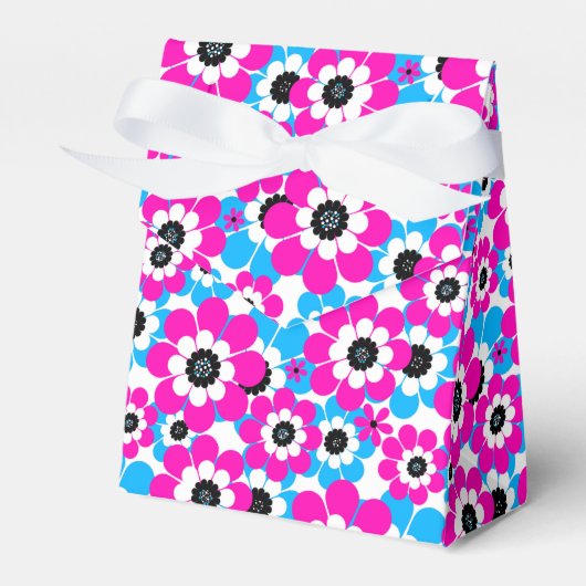 フローラの明るいネオンパターン明るいクリムゾンと青 フェイバーボックス (正面サイド)