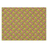 フローラの明るいネオン模様クリムゾンとイエローフロー テーブルクロス (正面(横))