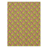 フローラの明るいネオン模様クリムゾンとイエローフロー テーブルクロス (正面)