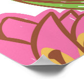 フローラの明るさ：赤い白のヴィンテージ。 ポスター (角)