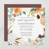 フローラの晩夏の間ずっと結婚に 招待状 (正面/裏面)