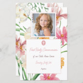 フローラの最初の聖餐式フォトメニュー (正面/裏面)