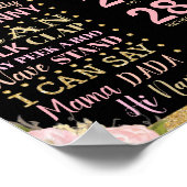 フローラの最初の誕生日マイルストーン誕生統計ポスター ポスター (角)