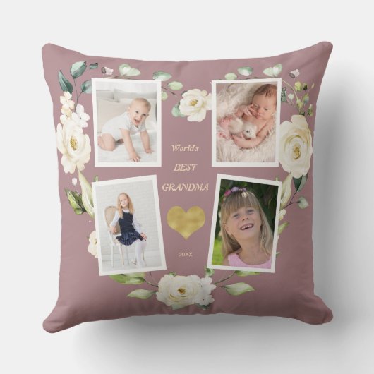 フローラの最高のおばあちゃん母の日 クッション (裏面)