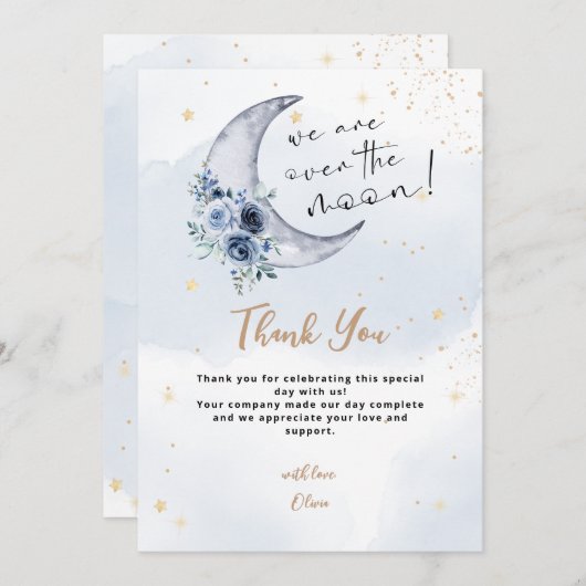 フローラの月の赤ちゃんシャワー サンキューカード (正面/裏面)