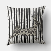 フローラの木の枕の間に鹿の飛び跳ね クッション (裏面)