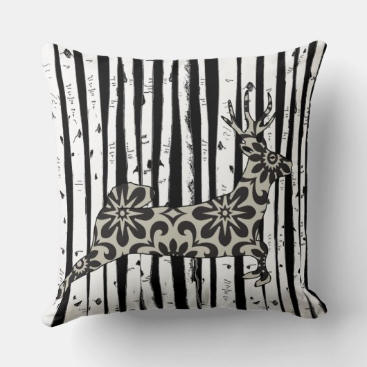 フローラの木の枕の間に鹿の飛び跳ね クッション (裏面)