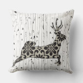 フローラの木の枕の間に鹿の飛び跳ね クッション (正面)