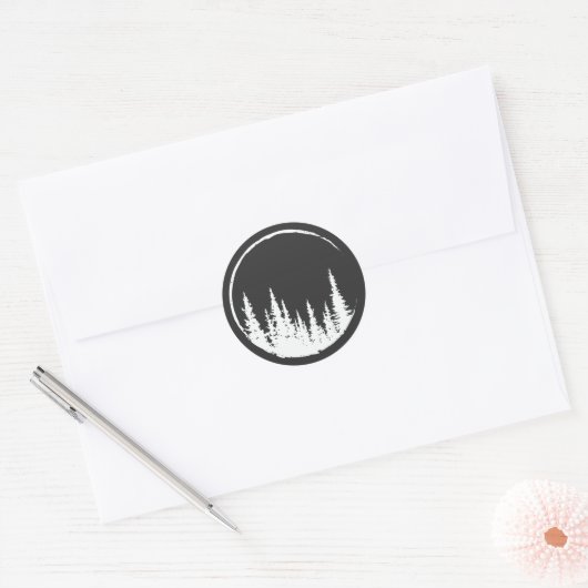 フローラの森の円の木を愛する森の木 ラウンドシール (封筒)