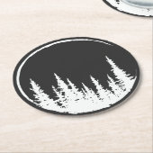 フローラの森の円ツリー愛する森の木T市 ラウンドペーパーコースター (アングル)