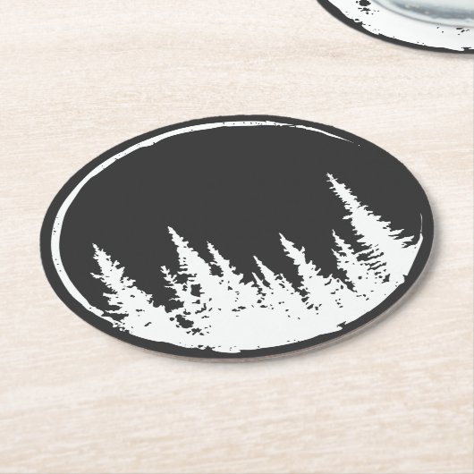 フローラの森の円ツリー愛する森の木T市 ラウンドペーパーコースター (アングル)
