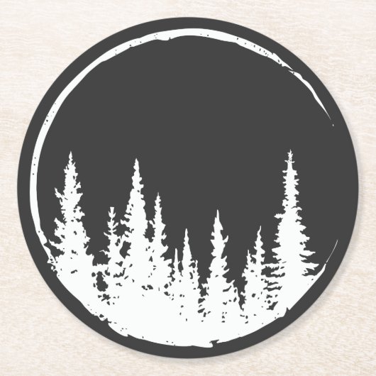 フローラの森の円ツリー愛する森の木T市 ラウンドペーパーコースター (正面)