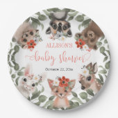 フローラの森の友人の赤ちゃんシャワー ペーパープレート (正面)