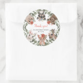 フローラの森の少女の赤ちゃんシャワー ラウンドシール (バッグ)