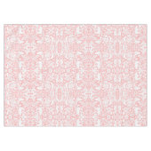 フローラの森の珊瑚、白い森の動物のパターン テーブルクロス (正面(横))