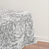 フローラの森の白灰色の動物のパターン テーブルクロス (インサイチュ)