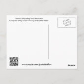 フローラの椅子に寝ている漫画子猫 ポストカード (裏面)