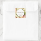 フローラの植物の感謝していヴィンテージあなたが好むシール スクエアシール (バッグ)