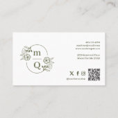 フローラの植物性モノグラムクレストロゴブランドフォト 名刺 (裏面)