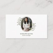 フローラの植物性モノグラムクレストロゴブランドフォト 名刺 (正面)