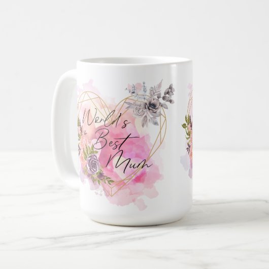 フローラの母最高の母の日の誕生日 コーヒーマグカップ (正面左)