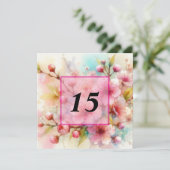 フローラの水の色ソフトパステルカラー 招待状 (スタンド正面)