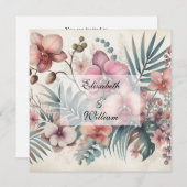 フローラの水の色ソフトパステルカラー 招待状 (正面/裏面)
