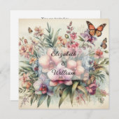 フローラの水の色ソフトパステルカラー 招待状 (正面/裏面)