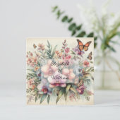 フローラの水の色ソフトパステルカラー 招待状 (スタンド正面)