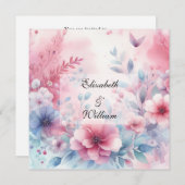 フローラの水の色ソフトパステルカラー 招待状 (正面/裏面)