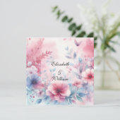 フローラの水の色ソフトパステルカラー 招待状 (スタンド正面)
