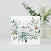 フローラの水の色ソフトパステルカラー 招待状 (スタンド正面)