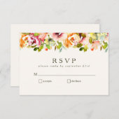 フローラの水の色素朴カントリー結婚ブルゴーニュ 出欠カード (正面/裏面)